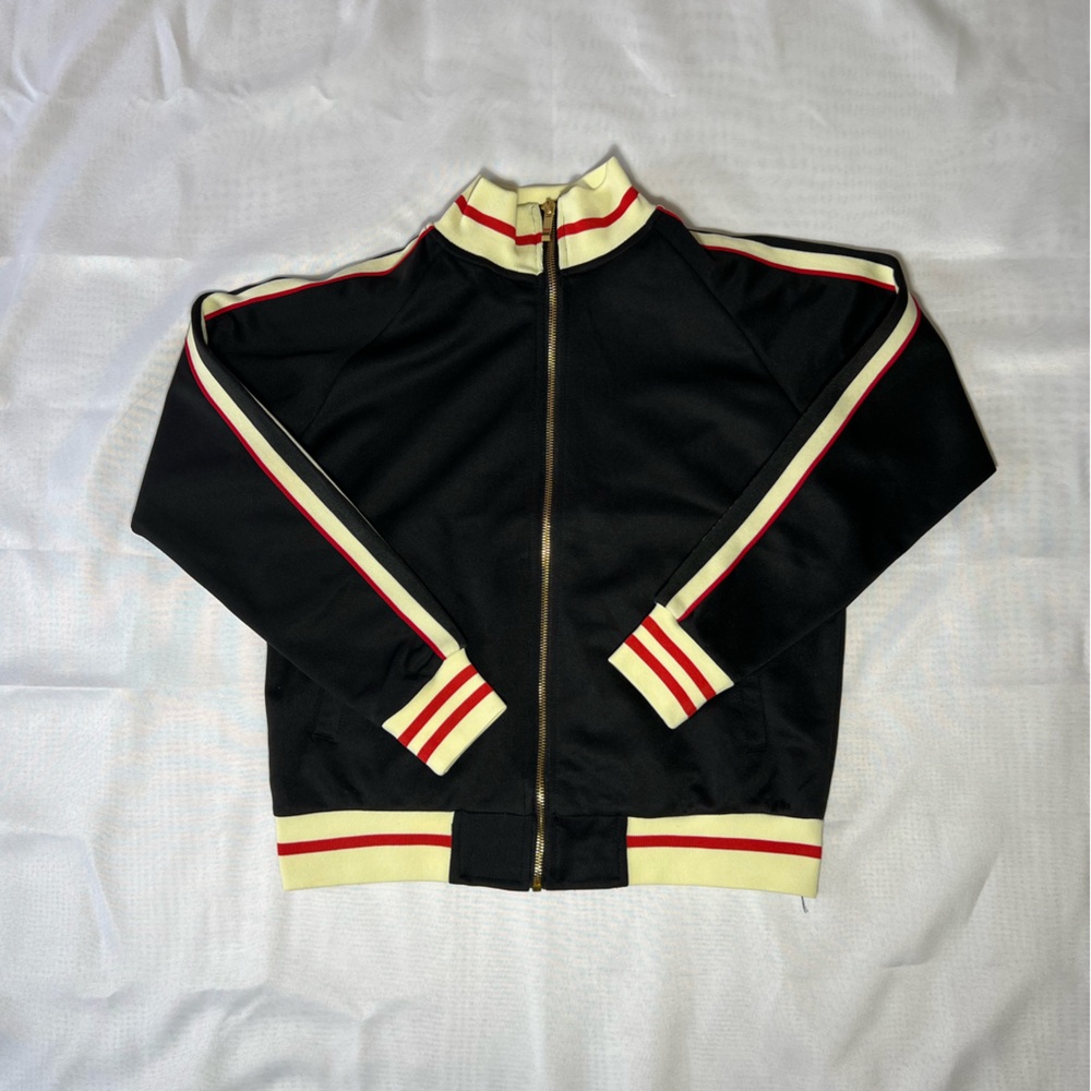Victorious Black Cream Red Striped Track Jacket - Medium Men’s
